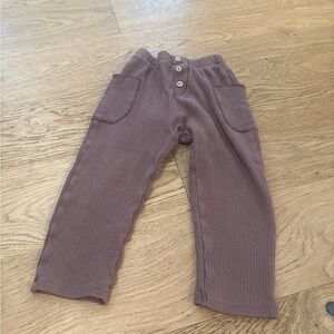 Zara Kids Ribbed Joggers in Brown